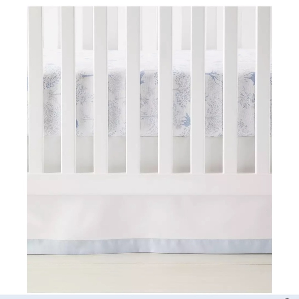 Serena & Lily Border Frame Crib Skirt Sky Blue